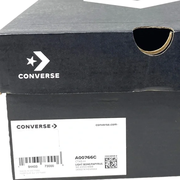 Converse Chuck Taylor All Star High Top Canvas Beige Women Size Sneakers A00766C - Picture 9 of 10